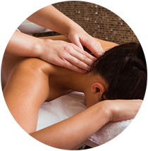 A patient receives a neck massage